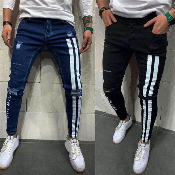 Jeans Men Denim Spring High Street Vintage Fashion Side Striped Baggy Loose  Students Wide Leg Casual All-match Temperament Retro - Jeans - AliExpress