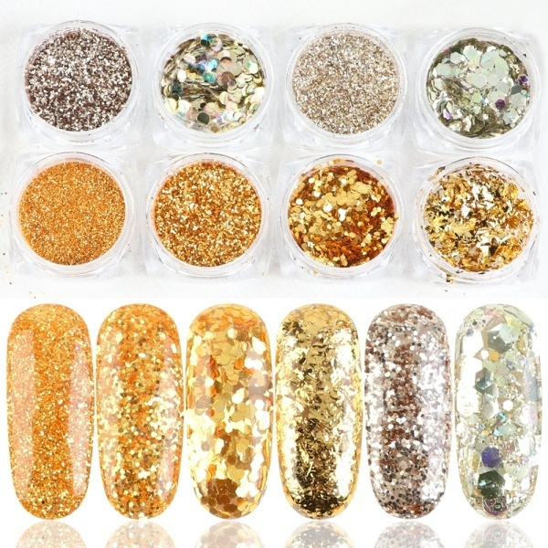 Shiny Colorful Nail Art Sequins 3D Nail Charm Nail Glitter Flakes  Decorations