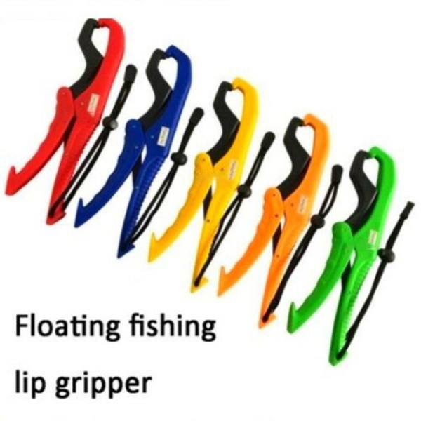 Fish Clamp Grabber Floating Pliers Fishing Lip Grip Gripper Holder Lanyard 