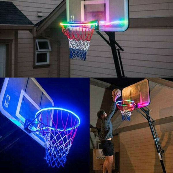 Basketball Hoop Sensor-Activated RGB 30 LED Solar Strip Light 8 Flash   Q 