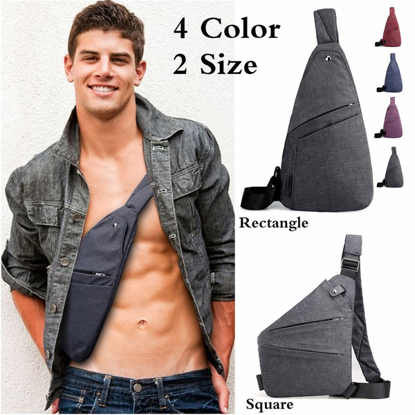 Anti theft Men Sling Shoulder Bag Boy Waterproof Travel Small Chest Bag Slim Mini Crossbody Bag