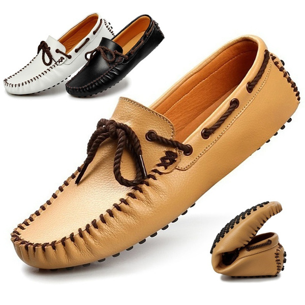 Leather Loafers Men Casual Shoes Moccasins Slip on Flats Fashion Driving  Shoes