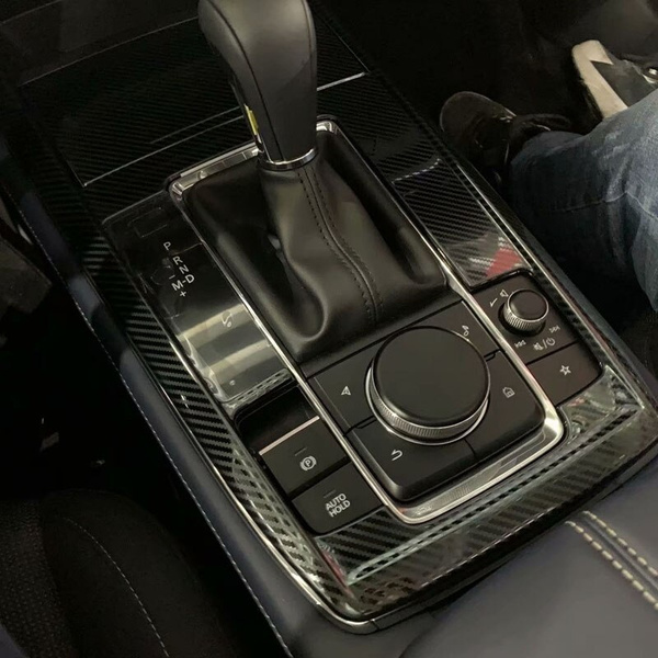 Carbon Fiber Gear Shift Control Lever Cover Trim For Mazda CX-30 CX30 2019-2021