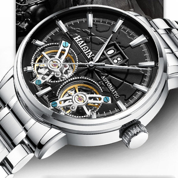 Top Brand Herren Mechanische Uhr Double Tourbillon Uhr Edelstahluhr  Wasserdichte Uhr Relogio Masculino Mit Geschenkbox | Wish