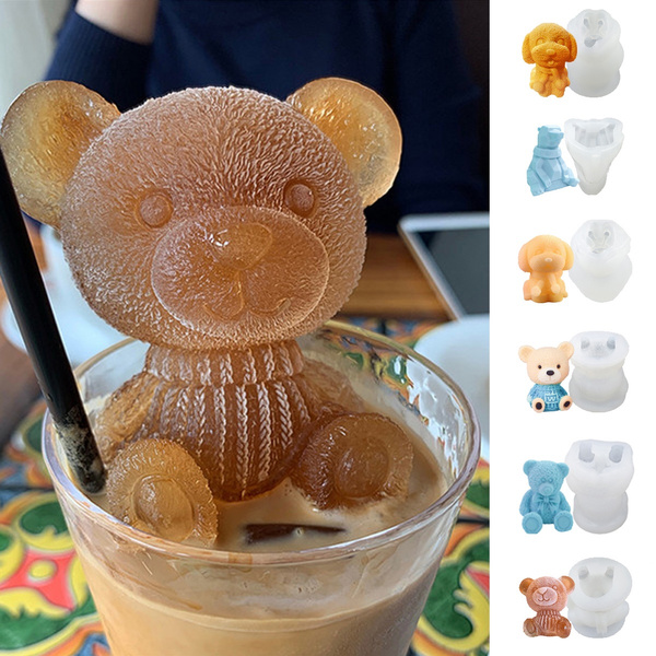 Silicone Ice Cube Mold Ice Cube Maker 3D Cute Bear Mold for Ice