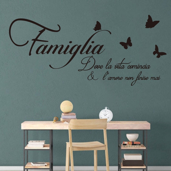 Grande Famille Italienne Ou La Vie Commence Et L Amour N A Jamais Fini Papillon Sticker Mural Salon Citation D Amour Italienne Sticker Mural Wish