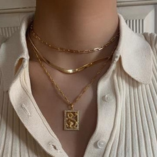 Fashion, punk necklace, Jewelry, gold