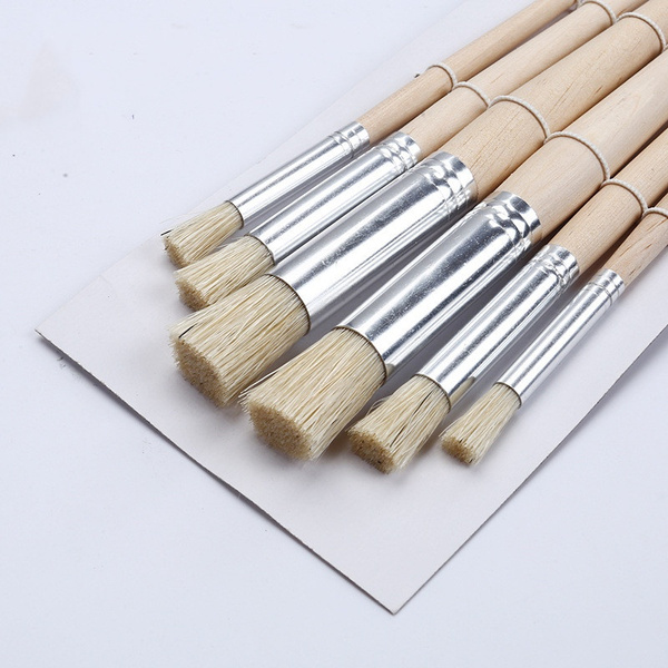 6Pcs/Set log pig hair drawing template brush acrylic oil paint brush art  supplies | Wish