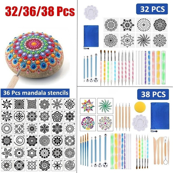 32/36/38pcs Diy Mandala Dotting Painting Tools Stencil Painting Board Tools  Set