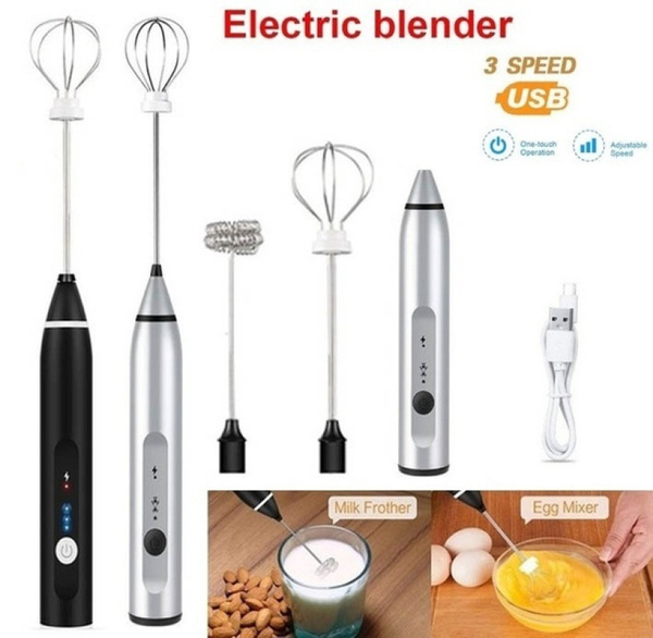 Electric USB Rechargeable Milk Frother with 2/1 Whisks Handheld Foam Maker Electric USB Rechargeable Milk Frother with 2/1 Whisks Handheld Foam Maker