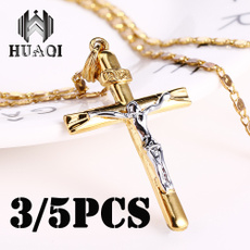 crucifixnecklace, Fashion, Christian, gold
