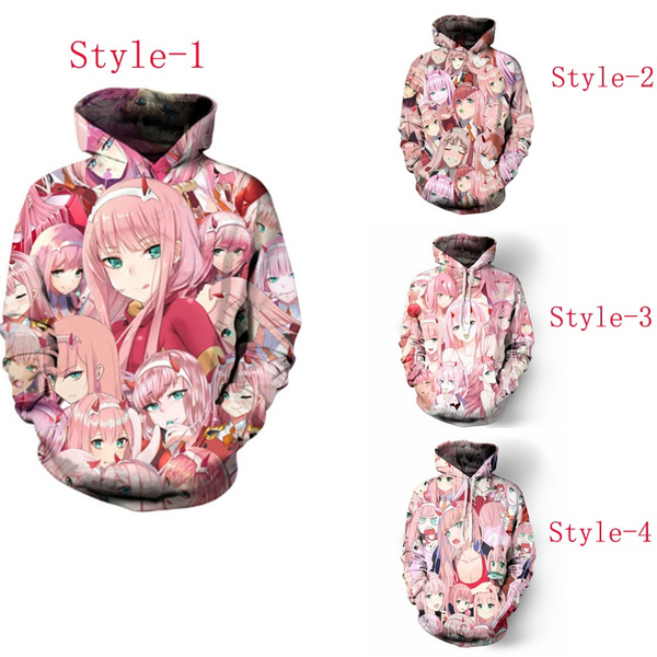 3D Printed DARLING In The FRANXX ZERO TWO Anime Hoodie Man Woman