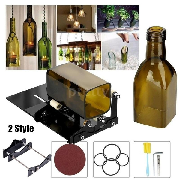 Glass Bottle Cutter with Accessories for Round Square Oval Bottles And  Bottle Neck Multi-wheel DIY Bottle Cutting Tool for Wine Beer Champagne  Bottles Lampshade Flowerpot Vases Making Art