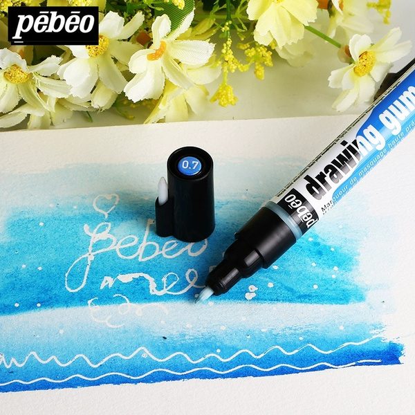 Pebeo Covering Blank Leaving White Marker Pen Drawing Gum 0.7/4mm  Watercolor Blocking White Color Pen