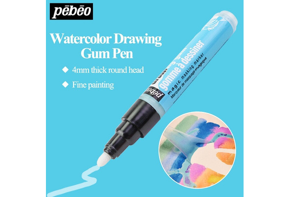 Pebeo Watercolor Covering Blank Marker Leaving White Pen Drawing Gum 4mm  Blocking Watercolor Pigment Gum Erasable