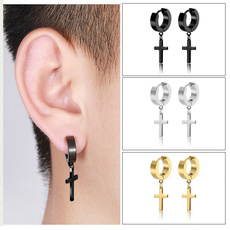 Steel, crossearring, Fashion, Jewelry