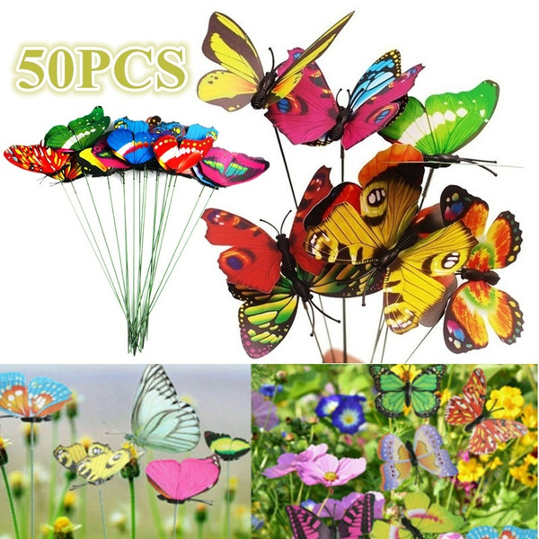 Butterfly Decoration Garden Accessories Decor 3D Simulation Butterflies 50pcs