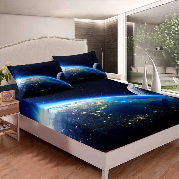 Galaxy Bedding Set Outer Space Themed Bed Sheet For Kids Men Women Universe Planet Printed Ed Milky Way Cover Room Decor 2 3pcs With Pillowcase Twin Full Xl - Home Decorators Collection Queen Headboards