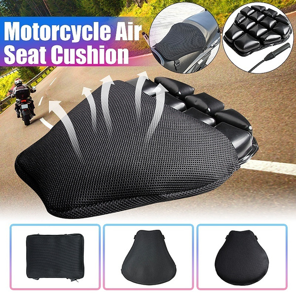 3D Motorcycle Inflatable Seat Non slip Cushion with Cover Mesh Air