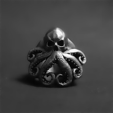 Goth, Fashion, octopusring, Stainless Steel