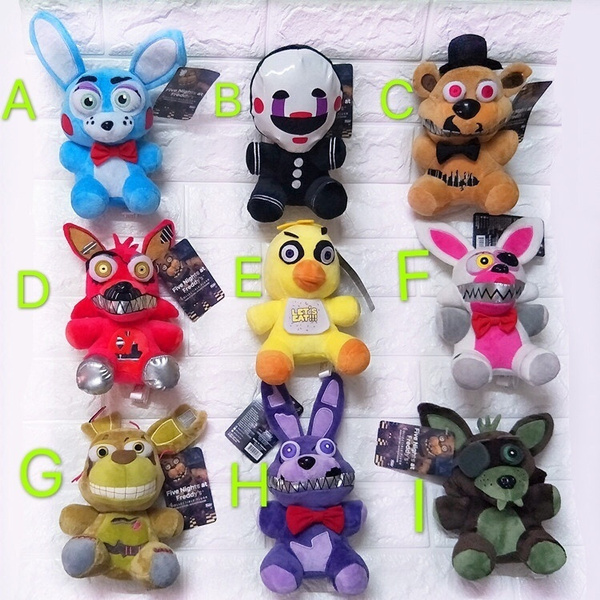 25CM Freddy Plush Foxy Chica Bonnie Springtrap Golden Freddy Fazbear plush  soft Stuffed Dolls kids toy