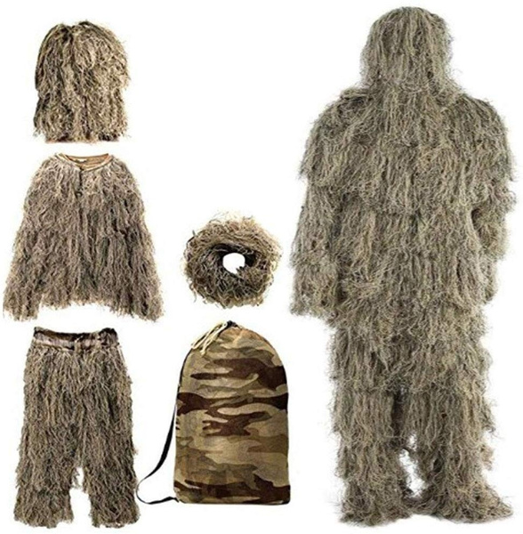 HaoFst Ghillie Combinaison camouflage de forêt pour la chasse 4 pièces + sac main image 0