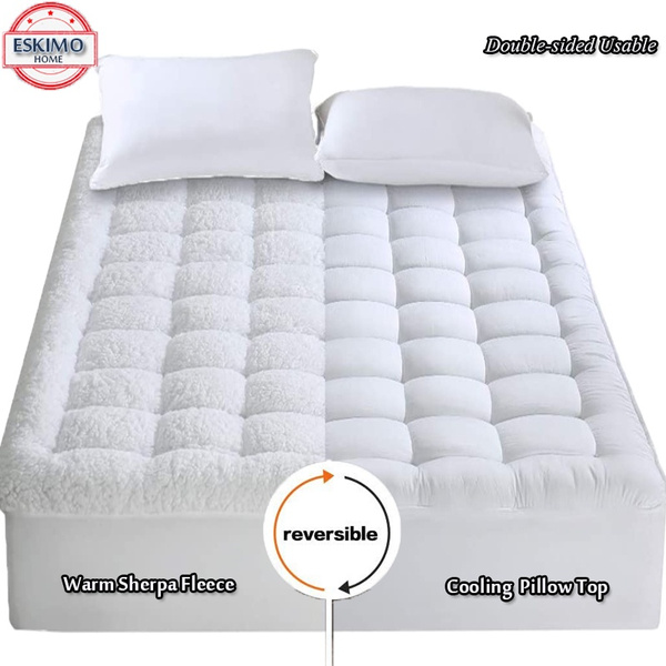 Eskimo Mattress Topper Cooling 400tc, Pillow Top Mattress Pad For Twin Bed