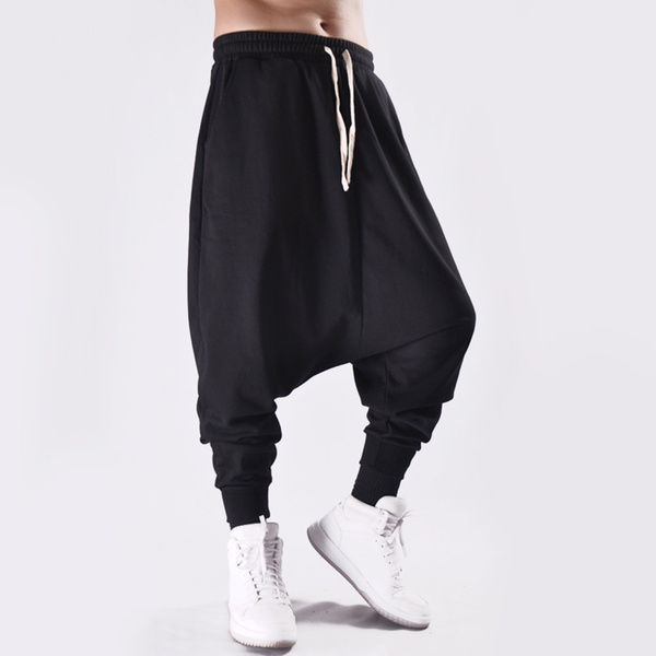 Buy Black Cotton Track Pants / Mens Drop Crotch Futuristic Trousers /  Minimalist Pants / Low Crotch Pants / Black Extravagant Pants by POWHA  Online in India - Etsy