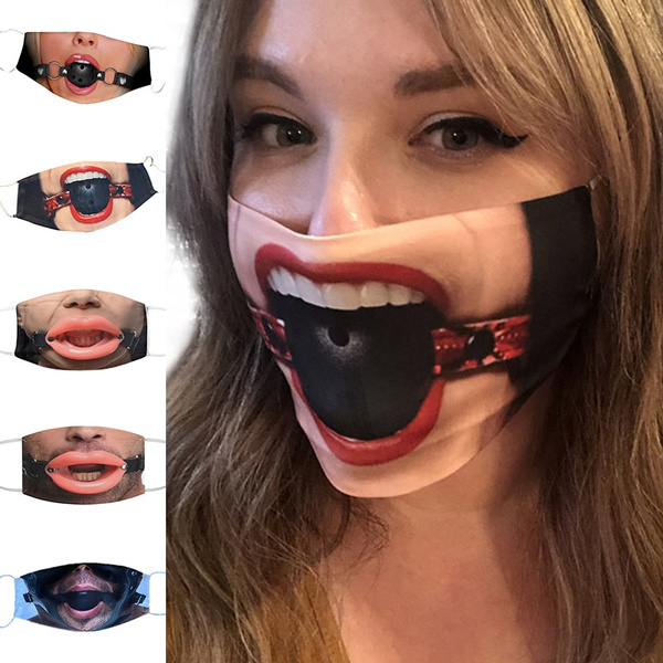 ekstremister kompakt krøllet Sexy Fetish Ball-gag Face Mask Reusable Reusable Cotton Masks | Wish