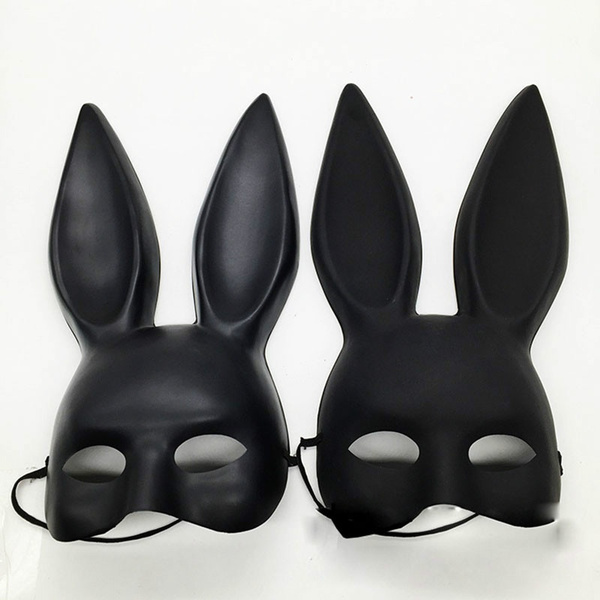 Rabbit Mask Bunny Long Ears Bondage Halloween Masquerade Party Cosplay Costume 
