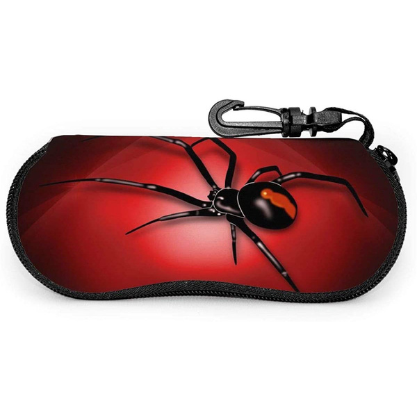 Spider In Red Dark Cool Soft Shell Eyeglasses Case Portable Glasses Case  Kit With Carabiner Protective Glasses And Sunglasses Holder Anti-scratch  Sunglasses Pouch For Men Or Women