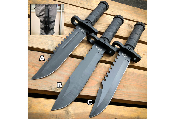 12.5 TACTICAL Hunting FIXED BLADE Army SURVIVAL Knife w Fire