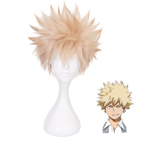 Anime My Hero Academia Wig Bakugou Katsuki Bakugo Short Wig Cosplay Costume Heat Resistant Synthetic Hair Men Wig Wig Cap