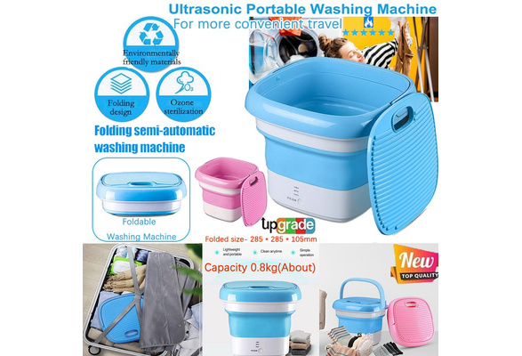 Newest Multipurpose Mini Folding Washing Machine Portable Ultrasonic Ozone  Washing Machine One-button Switch Large Capacity Travel Turbo Washer Make  travel more convenient