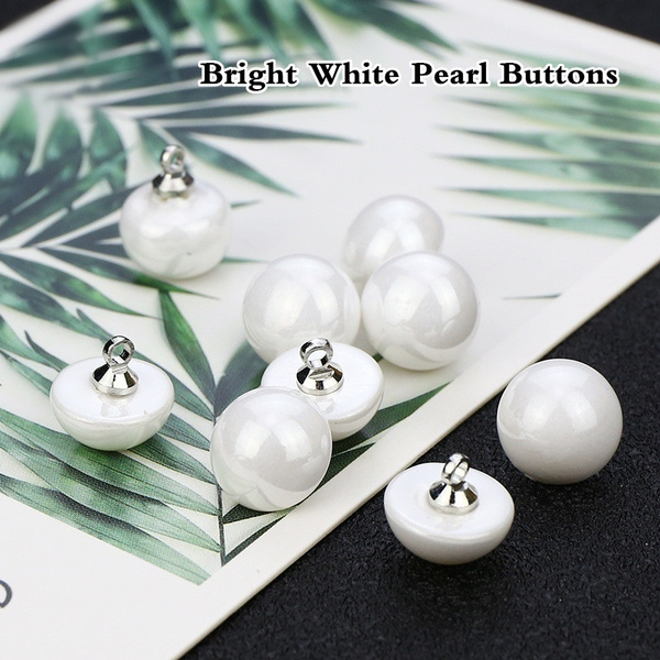 Bright white pearl buttons Decorative buttons Sewing Buttons Sewing &  Knitting Supplies Sweater / Shirt Buttons Wedding Dress Pendant Decorative  Beads Pearl Buttons Embellishments。