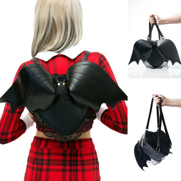 Fashion Gothic Bat Heart Wings Goth Punk Lace Lolita Wing Bag Backpack Girl