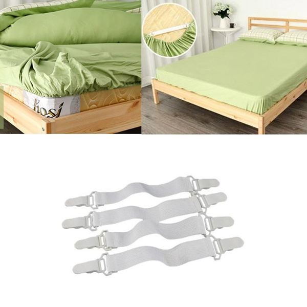 4Pcs Bed Sheet Straps Adjustable Elastic Bed Sheet Clips Holder Mattress  Cover Blankets Grippers Bed Sheets