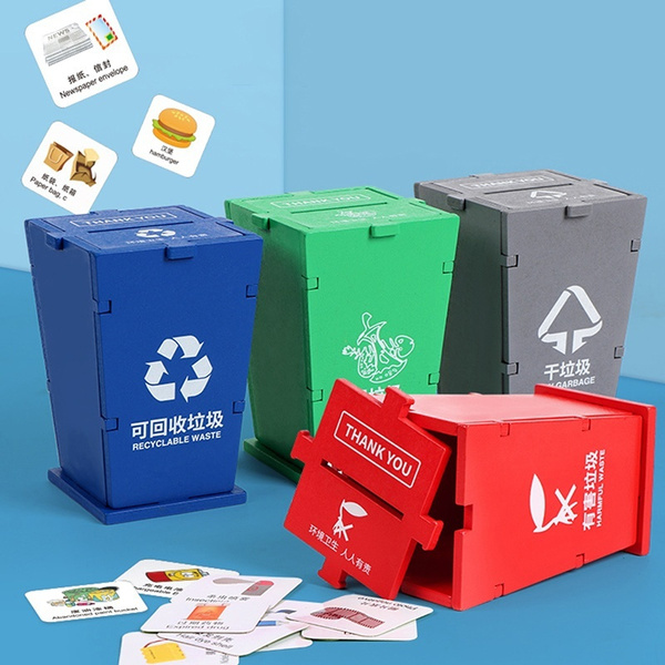 Trash Can Toy Kids Garbage Classification Learning Toys Children's Card Game 