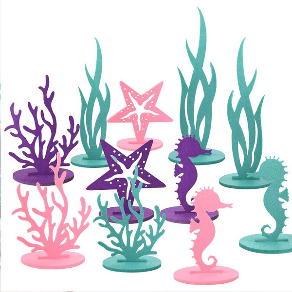 2pcs Mermaid Theme Felt Ornament Summer Mermaid Kids Birthday