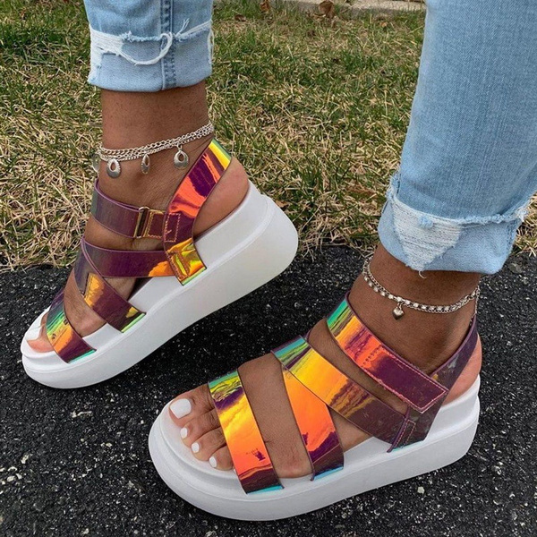 Rainbow Rhinestone Two Strap Sandals (Size 9) – Secondhand Stare
