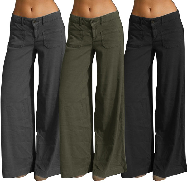 ZANZEA Womens Low Waist Wide Legged 
