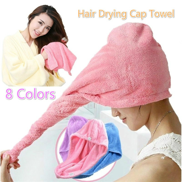 8 Colors 1/2Pcs Quick Dry Hair Cap Wrap 