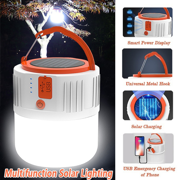 Solar Lantern: Camping Rechargeable LED Outdoor Lamp Flashlight