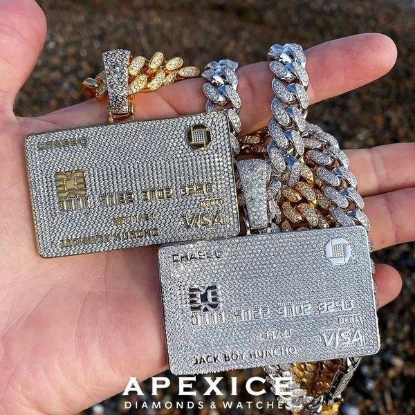 Iced out credit hot sale card chain