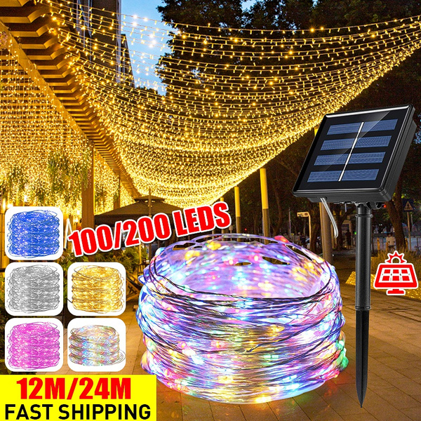 100 /200LEDs 12M /22M LED Solar Lamp String Lights 8 Modes Solar