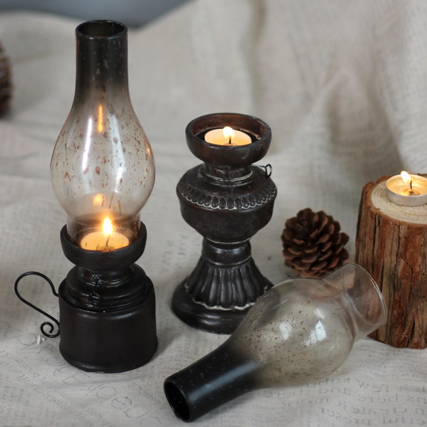 Retro Glass Kerosene Lamp Candle Holder Cover Resin Crafts Lantern Creative Home Tabletop Decor Gifts Nostalgic Wish - Vintage Wood Oil Lamp Holder Retro Glass Kerosene Lamp Candle Holder Cover Resin Crafts Lantern Creative Home Tabletop Decor Gifts Nostalgic Wish - Vintage Wood Oil Lamp Holder