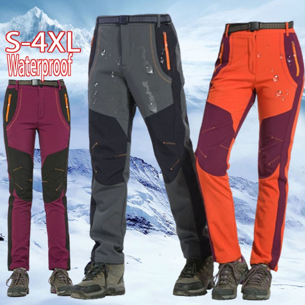 Men / Women Thick Warm Fleece Softshell Pants Fishing Pants Camping Pants  Hiking Skiing Trousers Waterproof Windproof Winter Pants Plus Size Outdoor  Pants
