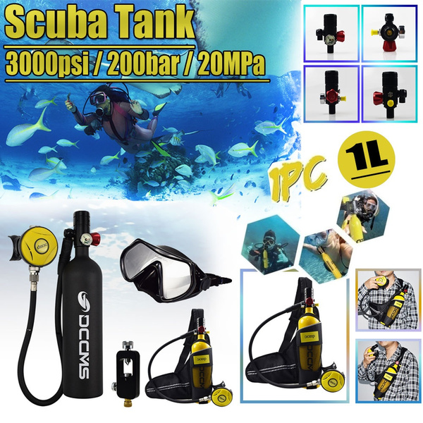 DCCMS 1000mL 1L Portable Underwater Breath Scuba Tank Diving System ...