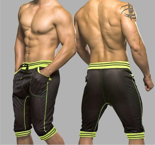 Men's Sexy Fitness Shorts Men's Home Shorts Fashion Mesh Indoor