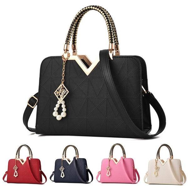 Hot sale New Fashion Design Brand V Letter Handbag PU Leather Ladies Shell  Bag Simple Shoulder Bag Elegant Female Messenger Bag